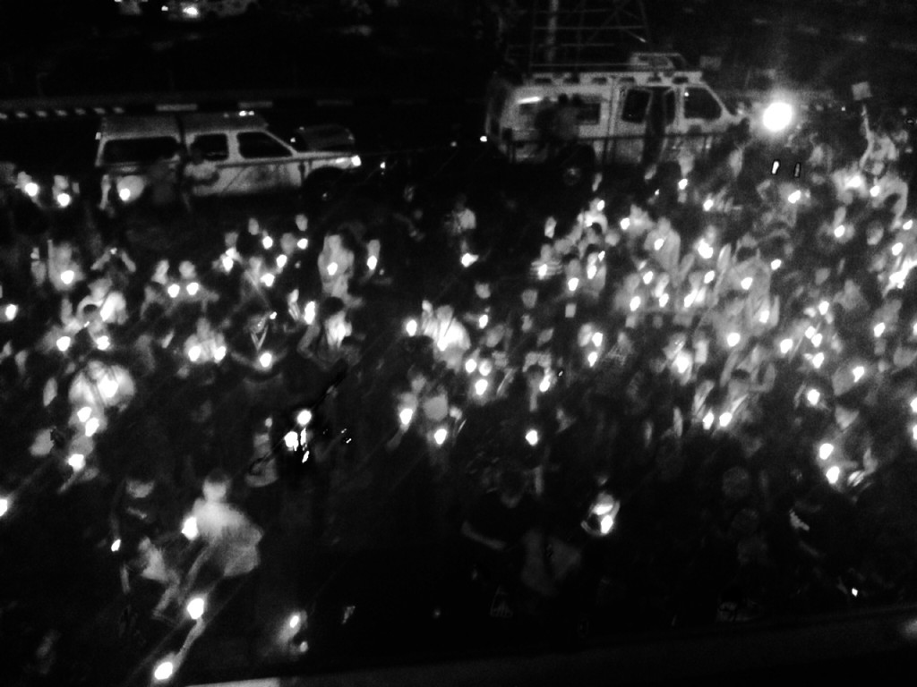 Vigil for the victims of the Amputuan Massacre on the first evening of the conference in Quezon City, Philippines.